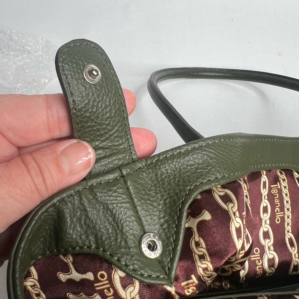 Tignanello Green Leather Tote Bag - Picture 11 of 14